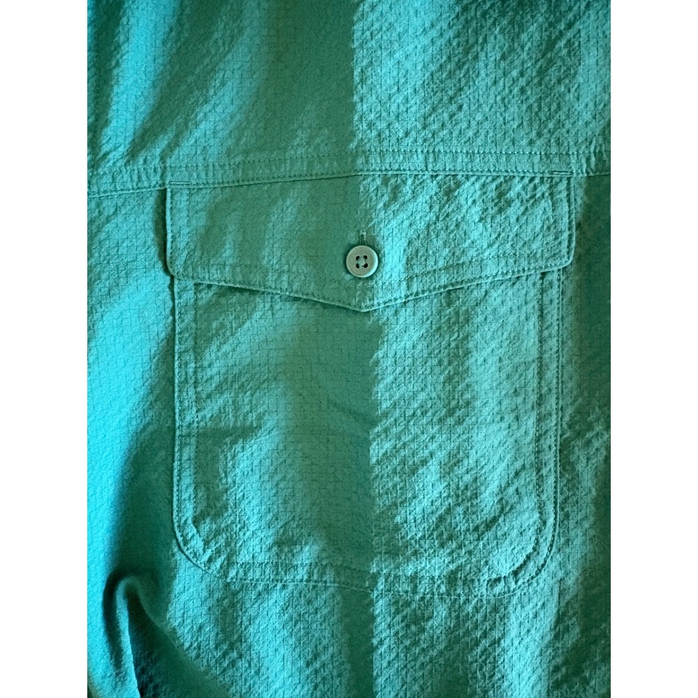 Eddie Bauer Women XL Teal Green Ripstop Hiking Shirt Long Sleeve Ventilated Back - Picture 6 of 14